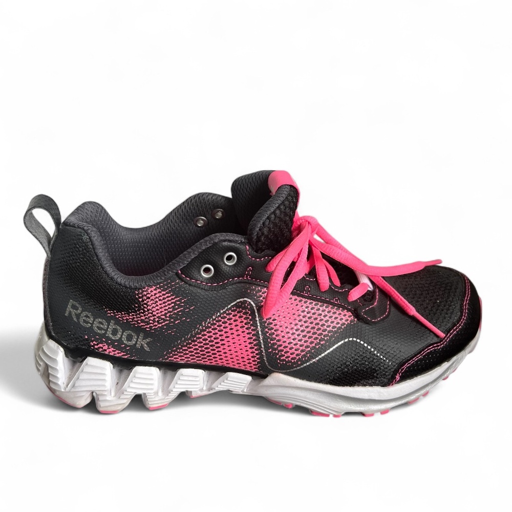 Reebok Zigtech Size 7 Women's Running Shoes Sneakers Black & Pink Excellent Cond